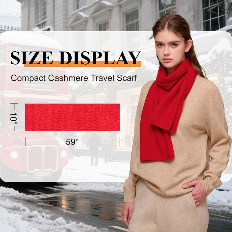 NUOHEMULE Store Luxury 100% Cashmere Scarf for Women & Men, 59''x10'' Extra Warm Winter Scarf, Blanket Scarves in Premium Gift Box - Image 4
